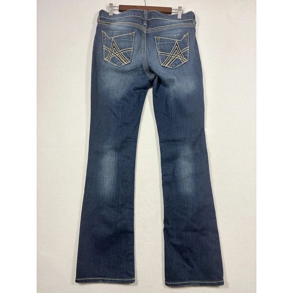 Ariat Turquoise Boot Jeans 30x34 Western Boho‎ Rodeo Flap Pocket Embroidered - Picture 2 of 14